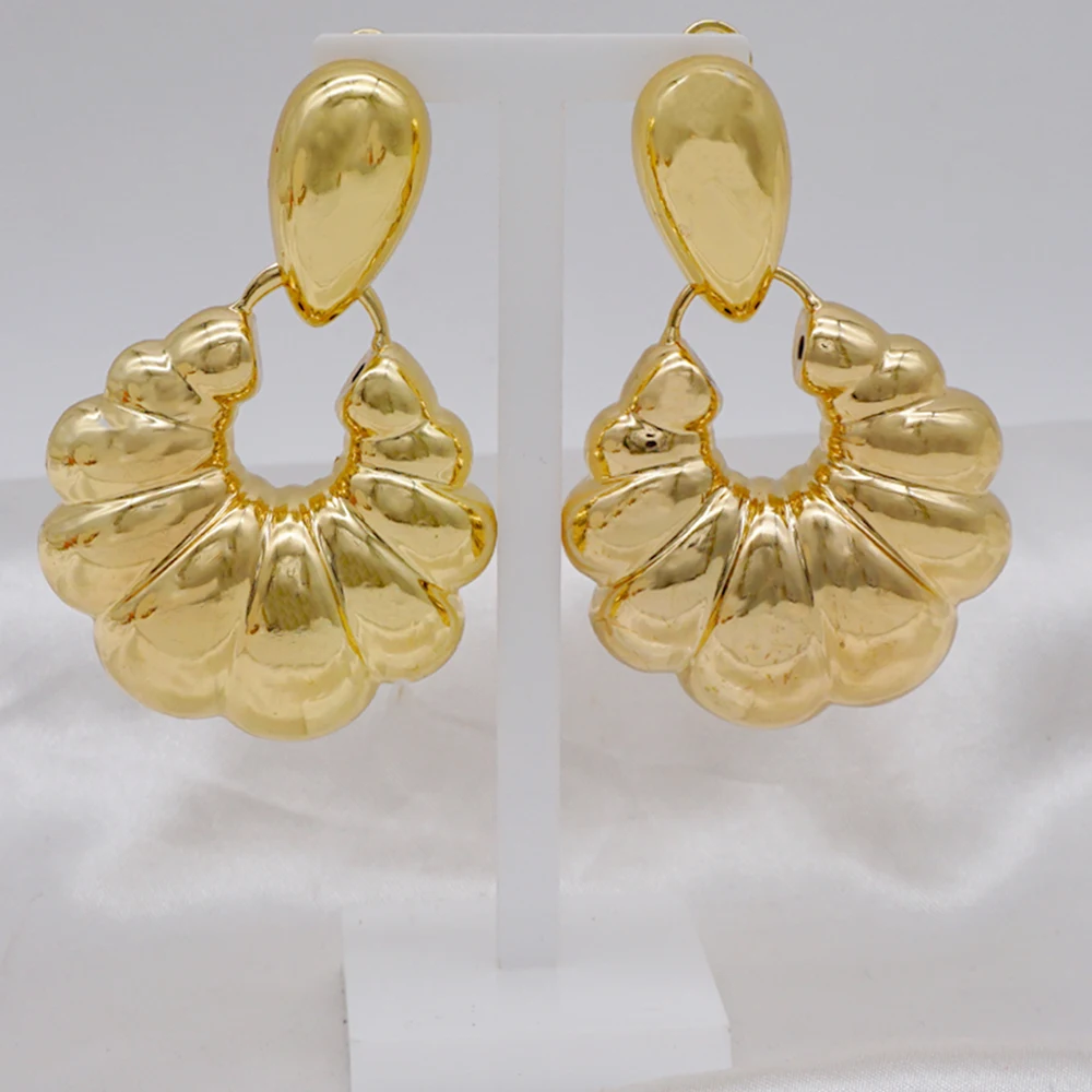 2022 Fashion Drop Copper Earrings Round Big Earrings African Women Crystal Earrings Circle Coper Earrings