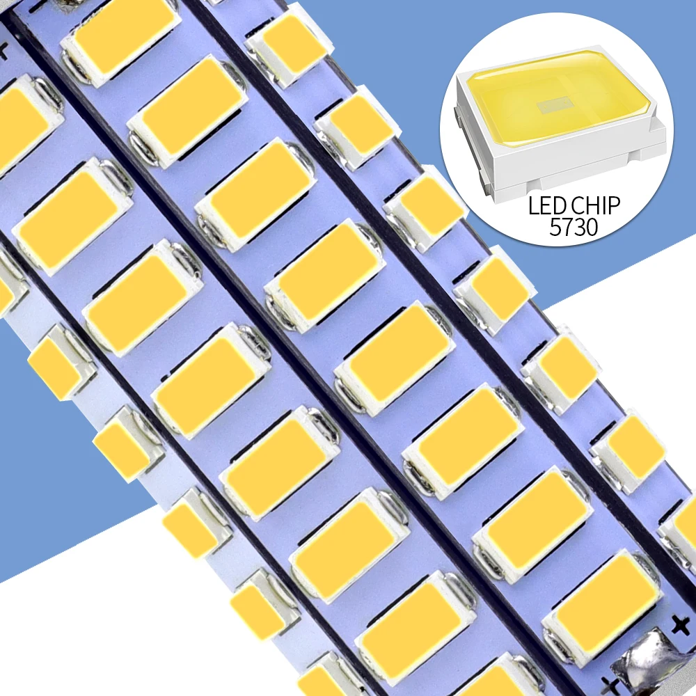 Светодиодная лампа Dersoy E27 220 В светодиодная SMD 5730 E14 светильник 24 36 48 56 69 72 LED s