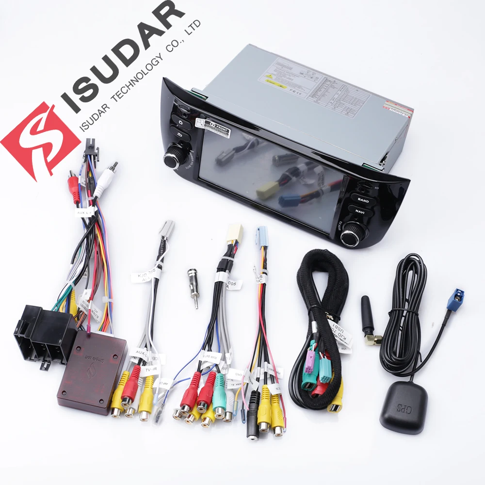 Isudar Автомобильный мультимедийный плеер 1 Din Android 9 для Fiat/Linea/Punto 2012 2015 gps DVD Automotivo