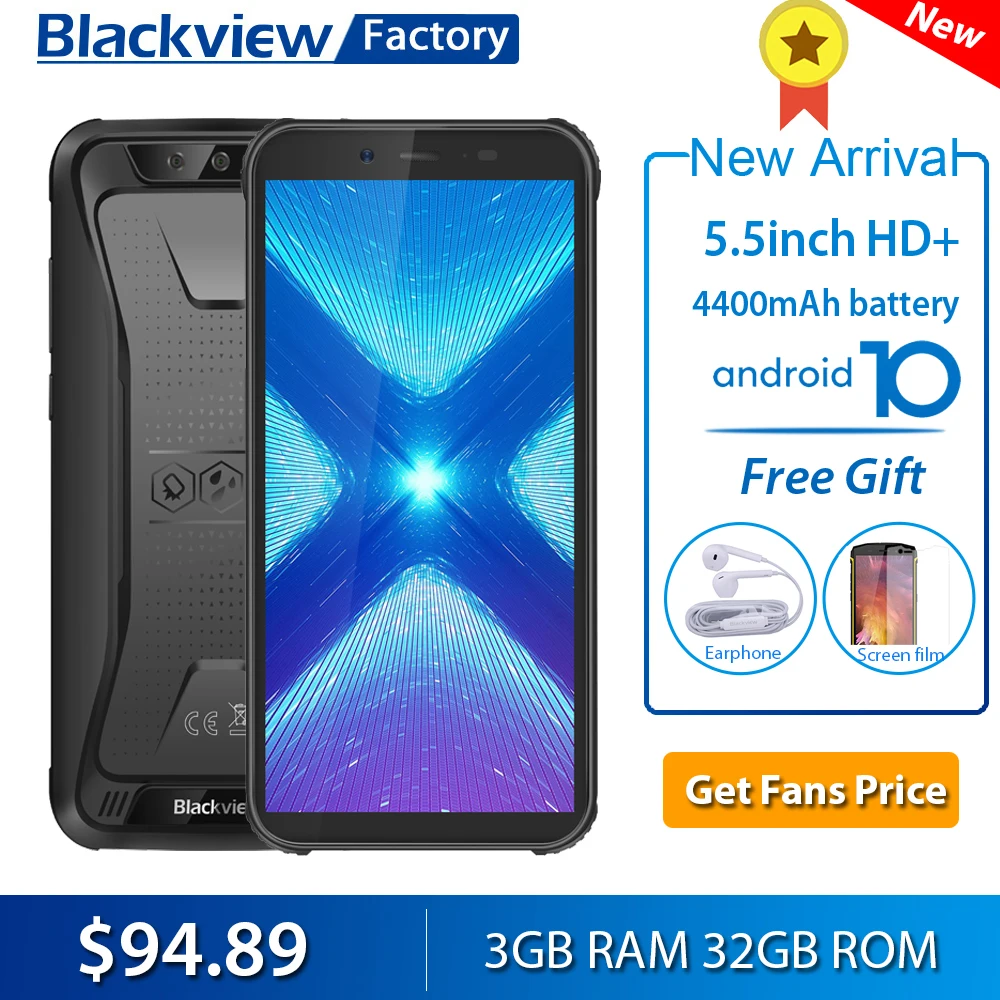 Blackview BV5500 плюс прочный мобильных телефонов IP68 Водонепроницаемый 5 &quotHD + Android 10 0 3