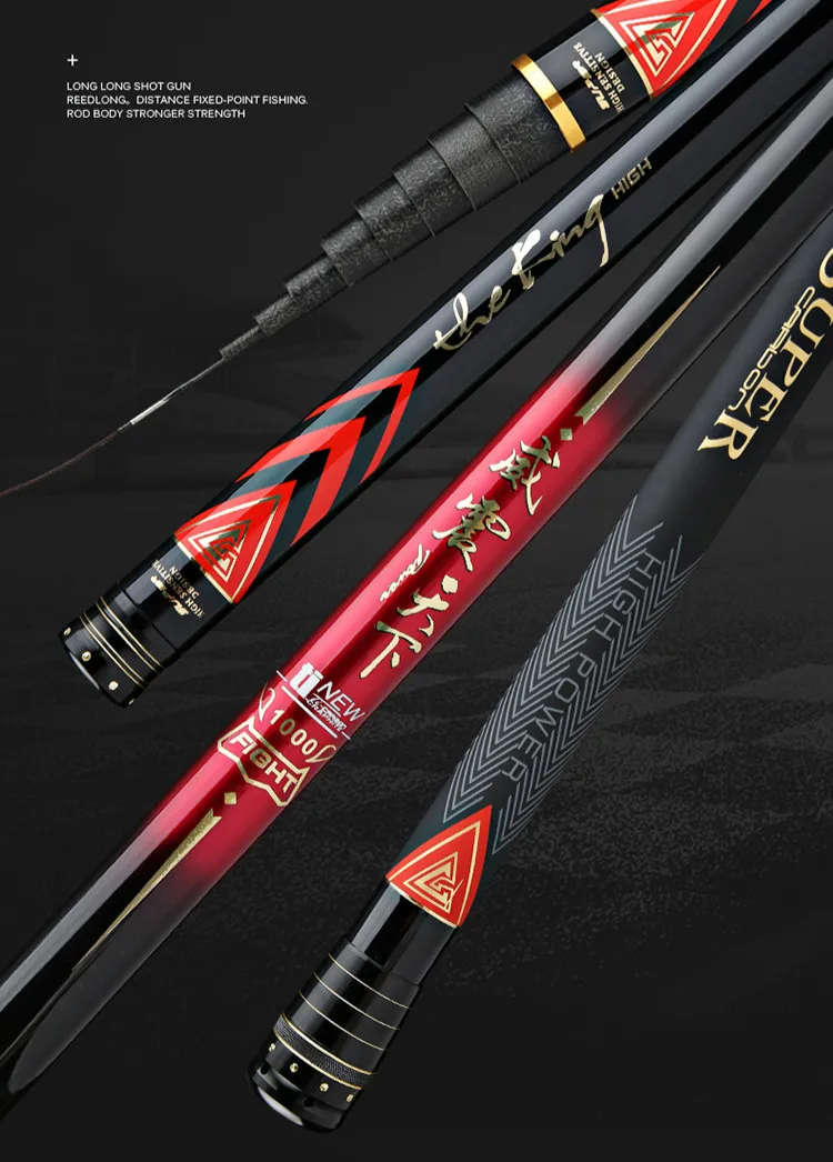 Vara de Pesca 13 14 15 16 m 60 t Alta Carbono Potência Mão Pólos Super Duro Telescópica Wedkarstwo Oltas Fiação Peche Pesca 9 - 10 11 12 2 Cheap Varas de pescar