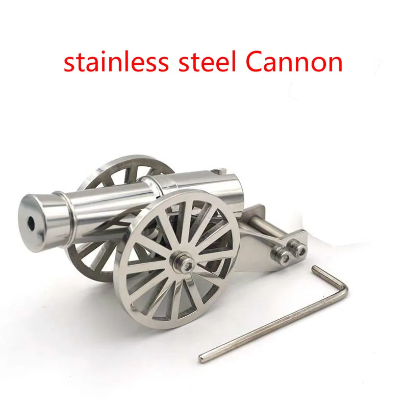 

Stainless Steel Miniature Napoleon Cannon Metal Naval Desktop Model Artillery Kit for Collection A Projectile Can Be Fired