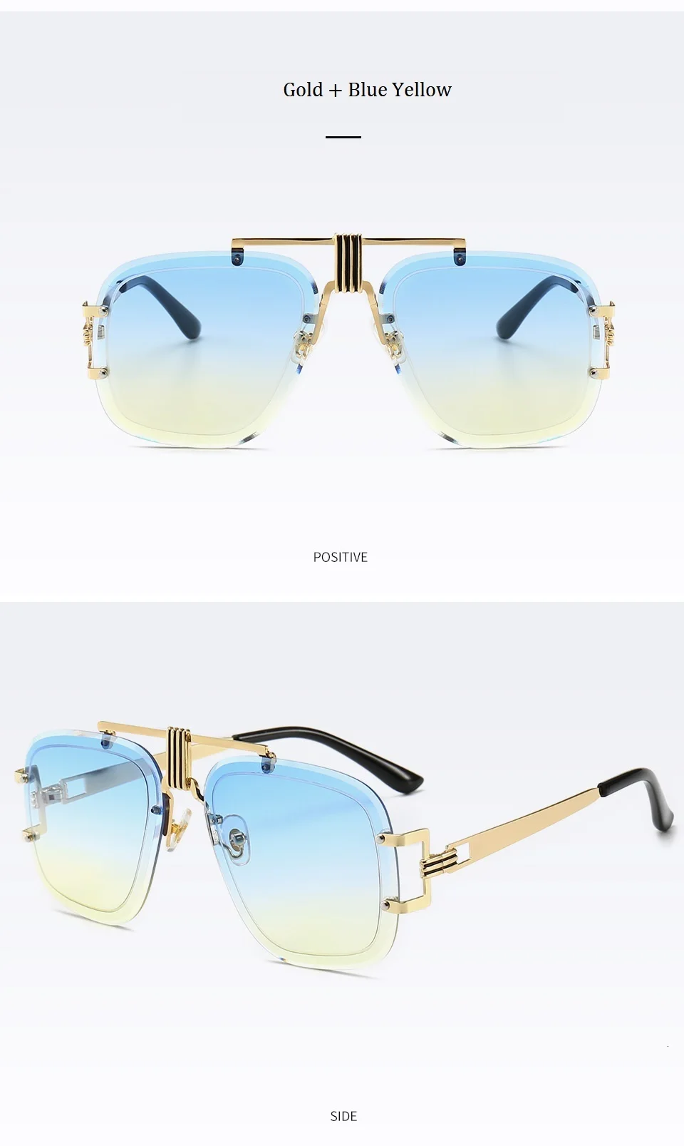 Унисекс без оправы Квадратные Солнцезащитные очки для женщин, 2019; новый тренд; женская обувь Элитный бренд градиентные солнцезащитные очки