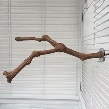 

Parrot Perches Budgies Easy Install Grinding Paw Non Toxic Bite Resistant Cage Home Birds Stand Pole Pet Toy Grape Wood Climbing