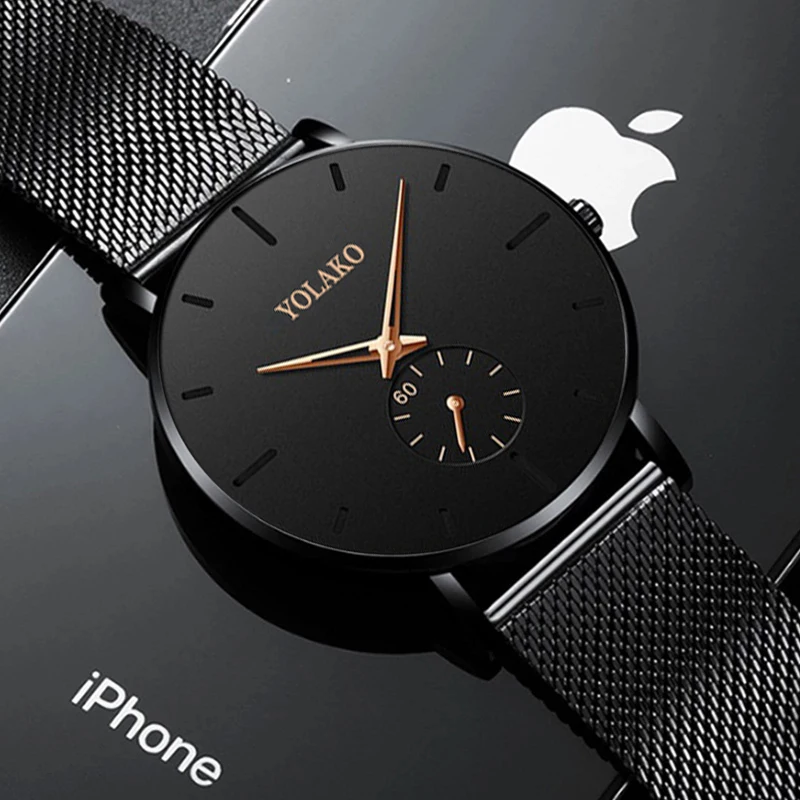 Мужские модные ультратонкие минималистичные кварцевые часы reloj hombre 2021 с сетчатым