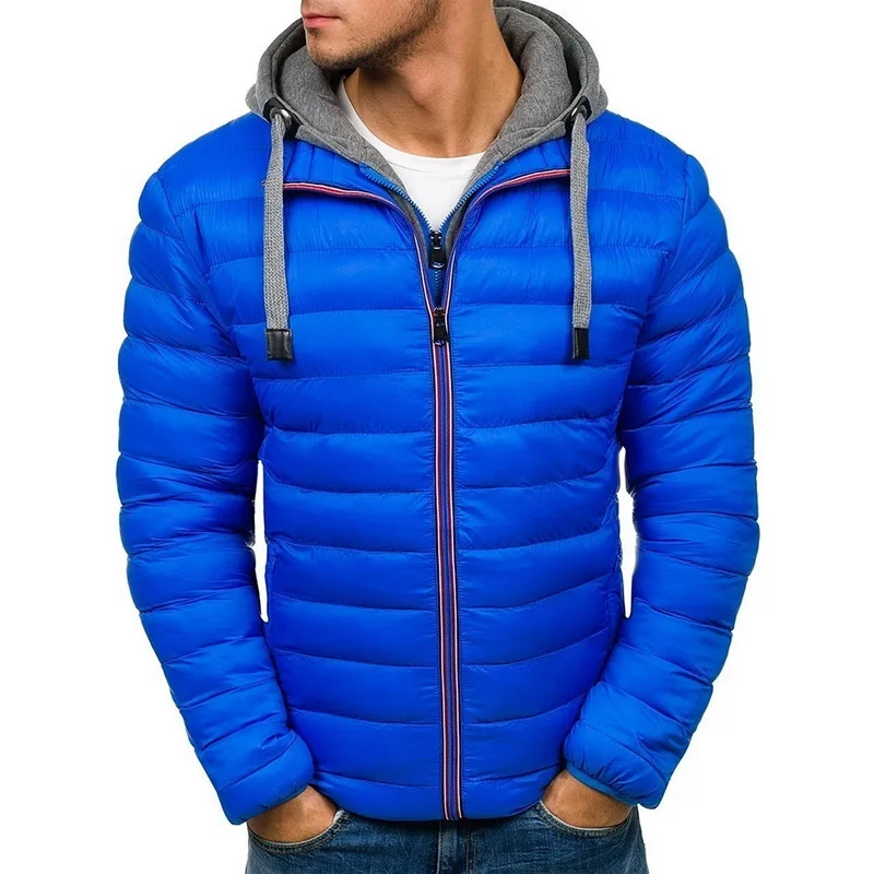 Пальто с капюшоном одежда для мужчин зимняя куртка мужская парка высокого качества повседневные мужские куртки парка Теплая одежда Мужская Уличная одежда - Цвет: dark blue 1