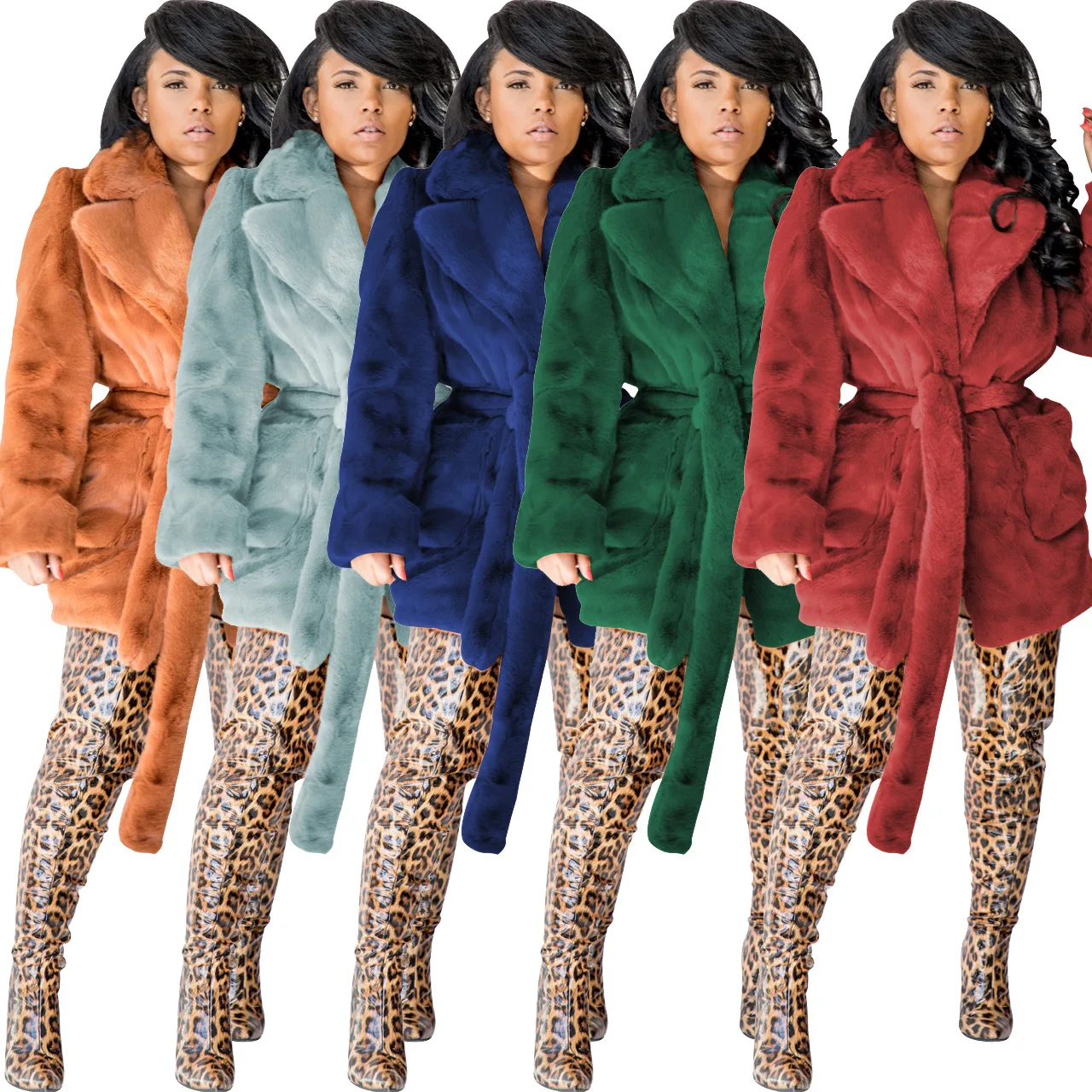 Повседневные женские трендовые пальто размера плюс с карманами, плюшевая верхняя одежда