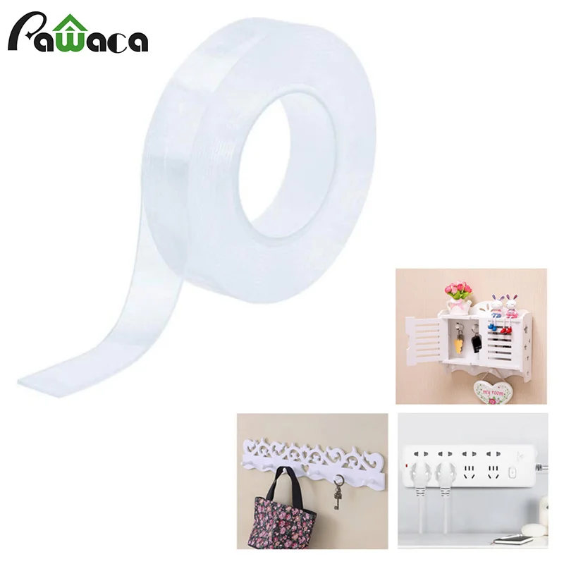 

Double-sided Nano Adhesive Tape Traceless Washable Removable Tapes Anti-slip Fixed Adhesive Reusable Transparent 1/2/3/5 M
