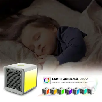 

7 Light USB Mini Portable Air Conditioner Air Cooler Fan Desktop Space Cooler Personal Space Air Cooling Fan