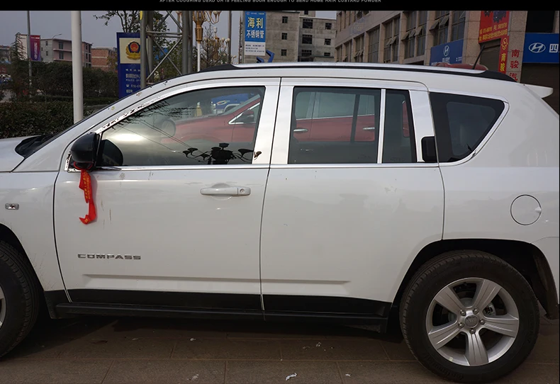Автомобильный Стайлинг для Jeep Compass 2008- нержавеющая сталь автомобильная дверь окно оконные наличники накладка автомобильные аксессуары