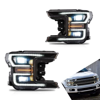 

Full LED Headlights For Ford F150 2017-UP Black with Dynamic Turn Signal DRL Lights Car Accessories