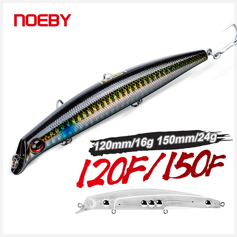 NOEBY Sasuke Minnow Fishing Lures 12cm 16g 15cm 24g Floating Lipless Wobblers Artificial Hard Bait for Bass Pike Fishing Lure johncoo 115mm vibration sw floating fishing lure lipless crankbaits sinking hard lure artificial vib bait bass fishing lures