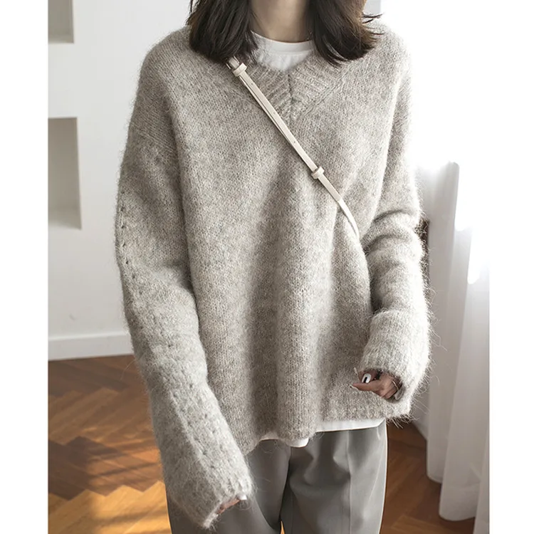 

NEW Female Sweater Women winter pullover knitting overszie Long Sleeve Girls Tops Loose sweaters Knitted Outerwear thin sexy