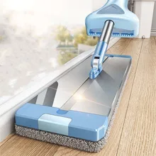 Mop Cleaning Floor Squeeze Voor Wassen Thuis En Keuken Aluminium Hoofd Roterende Droge Huis Ruitenwisser Magic Zuigmond Platte Stof borstel
