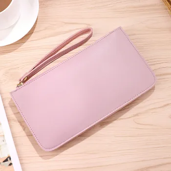

Women Fashion Long Leather Zipper Wallets Contrast Color Large Capacity Coin Purse Card Holder Bag Clutch Handbag #1129