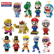Balody Naruto Ninja Alrale Doraemon Super Mario Sonic Wario Yoshi Luigi Animal Mini Building DIY Алмазные маленькие блоки игрушка без коробки