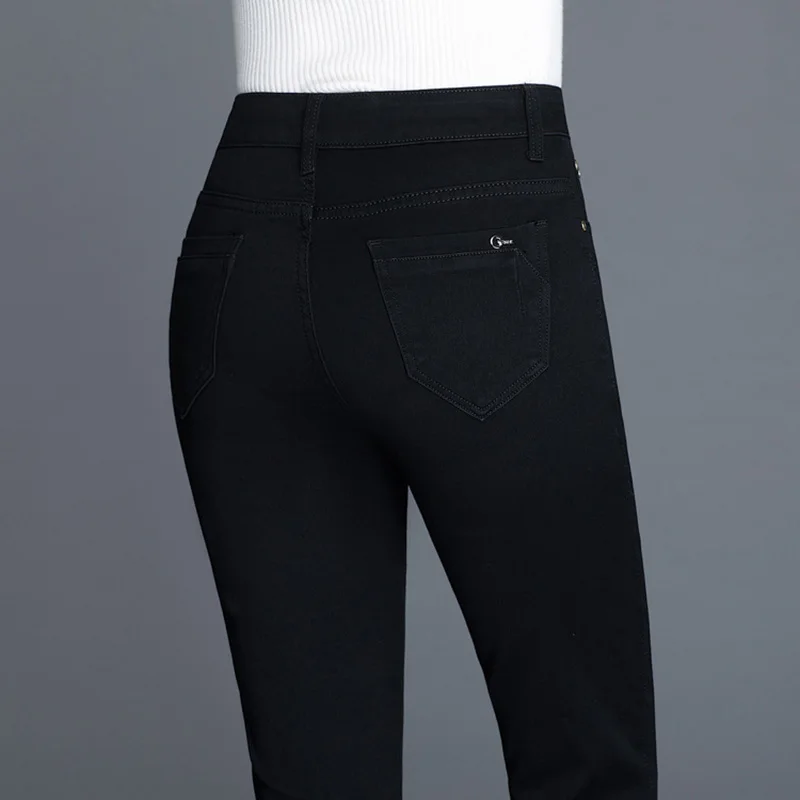 stretchy black mom jeans