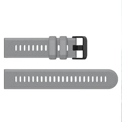 Premium 22mm Silicone Watchband Strap in Classic Black - 22mm Forerunner 745 (Gray)