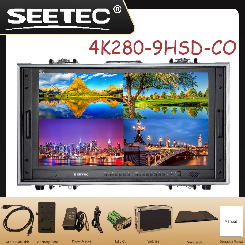 28 &quot4к монитор 3840x2160 телевизионной камеры hdmi для ручной клади трансляция