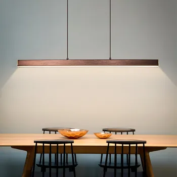 

LED Chandelier Modern Nordic Minimalist Black Long Pendant Lamp For Dining Room Coffee Shop Bar Office Decoration Hanging Light