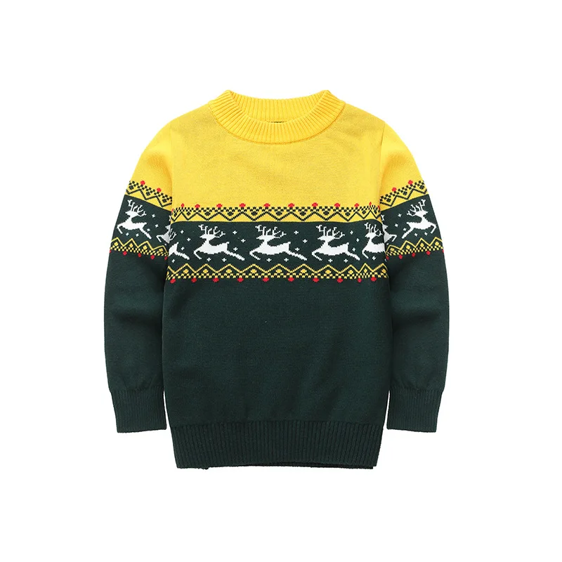Winter Boys Sweaters Long Sleeve Sweater For Kids Thicken Sweater With Deer Knit Girls Cardigan Children Pullover 3-12T