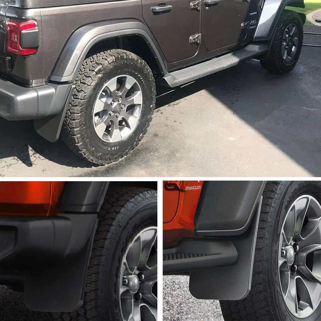Royalo передний и задний брызговик/брызговик для Jeep Wrangler JL Sahara/Sport No Drill Custom Fit набор из 4 шт. текстурированный черный