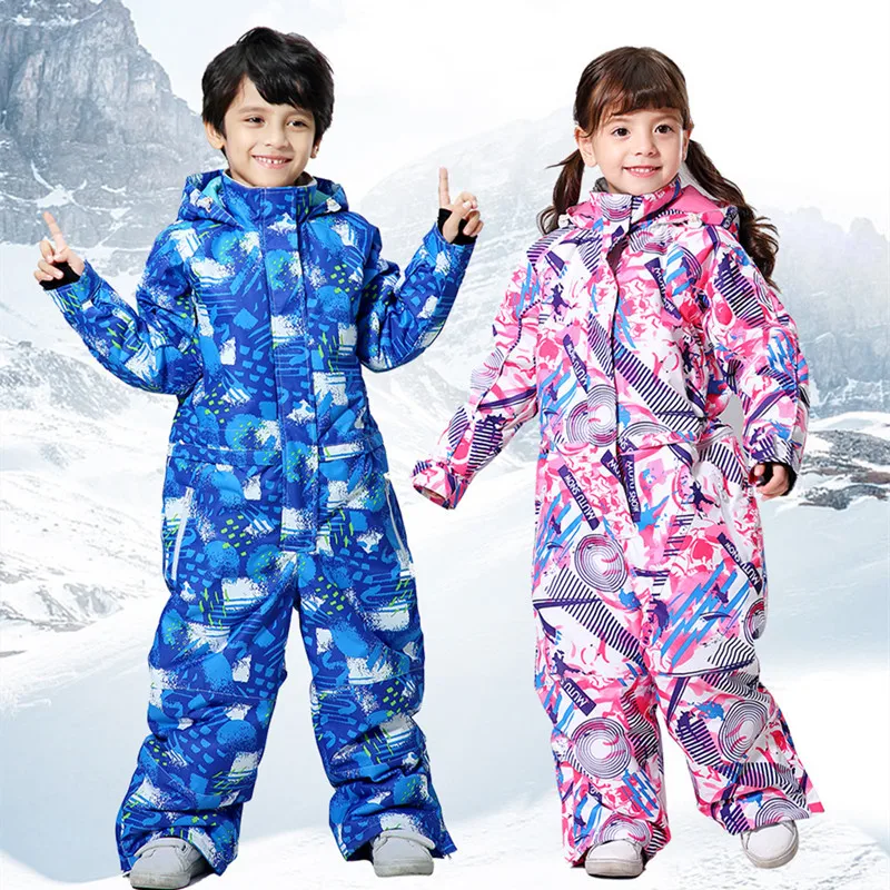 子ども用 スノーウエア 防水ジャケットとオーバーオールセット 30 Degree Children Skiing Jumpsuit Winter Snowboard Jacket