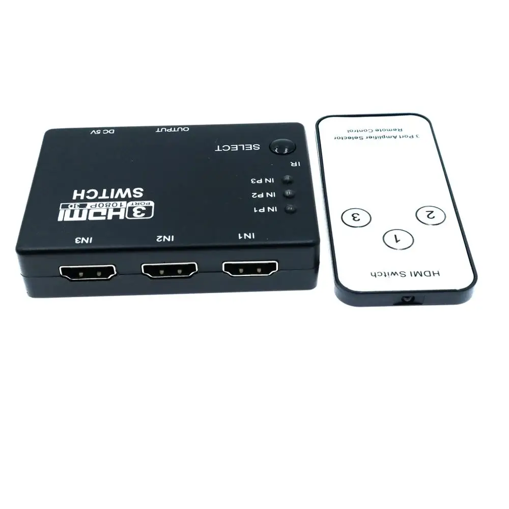 Пульт дистанционного управления 3 порта 4K * 2K 1080P Переключатель HDMI переключатель