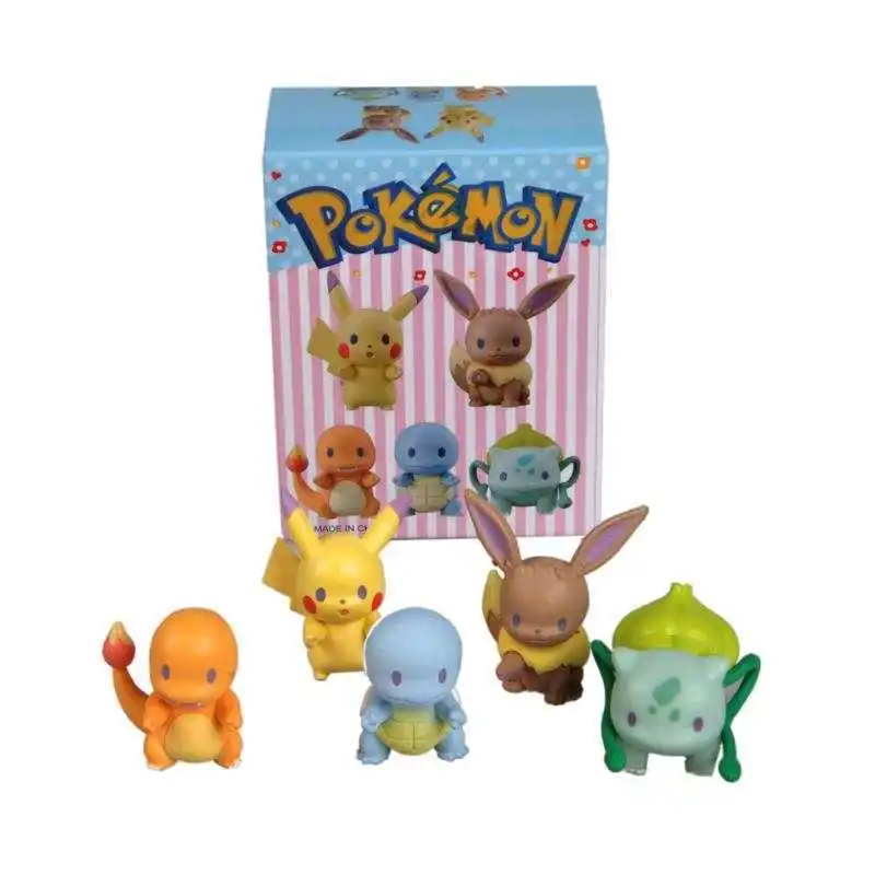 

Takara Tomy Bulbasaur Charmander Squirtle Pokemon Eevee Pikachu Kids Gifts Model Toy 5pcs/set Pocket Monster Doll