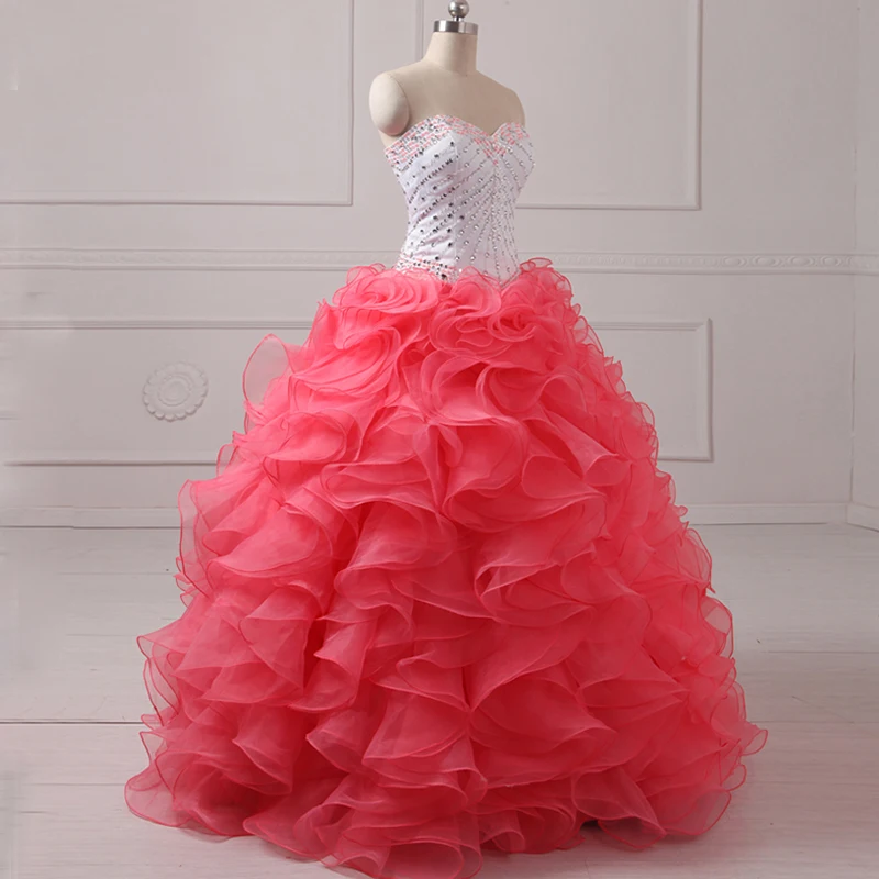 Quinceanera Dresses Sweet 16 Dress Girl Party Beaded Pageant Gowns Jiayigong Ruffled Organza With Jacket Detachable Skirt