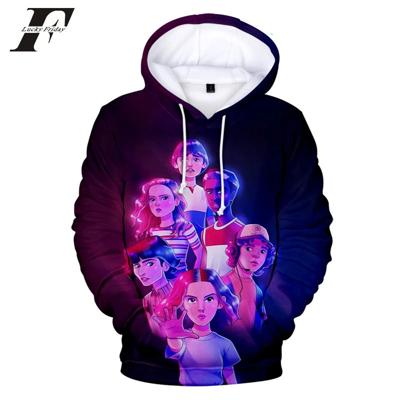

stranger things hoodie 3D printed streetwear Hooded stranger things 3 sweatshirt Casual harajuku Hip hop clothes kpop