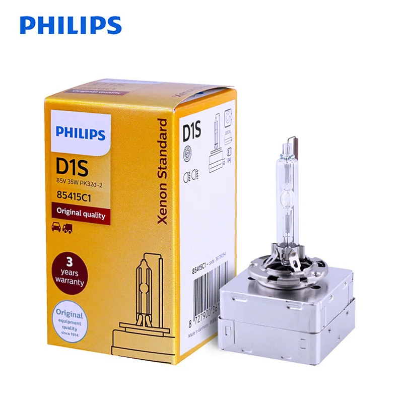 Philips – ampoule au xénon HID D1S, 100% d'origine, norme au xénon 85415C1  35W, ampoule de voiture, lampe automobile, qualité ECE OEM, 1x