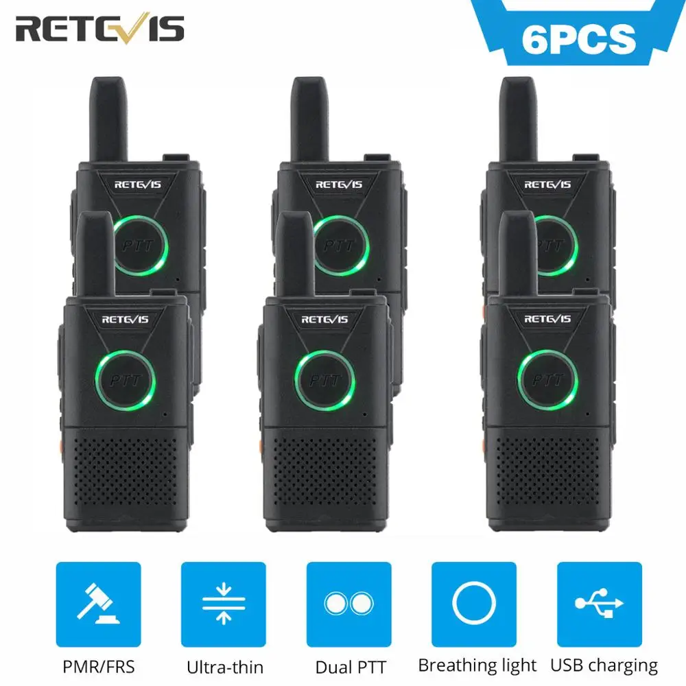 Рация RETEVIS RT618 PMR 6 шт. PMR446 446 двойная PTT VOX двухсторонняя рация гарнитуры|Рации| |