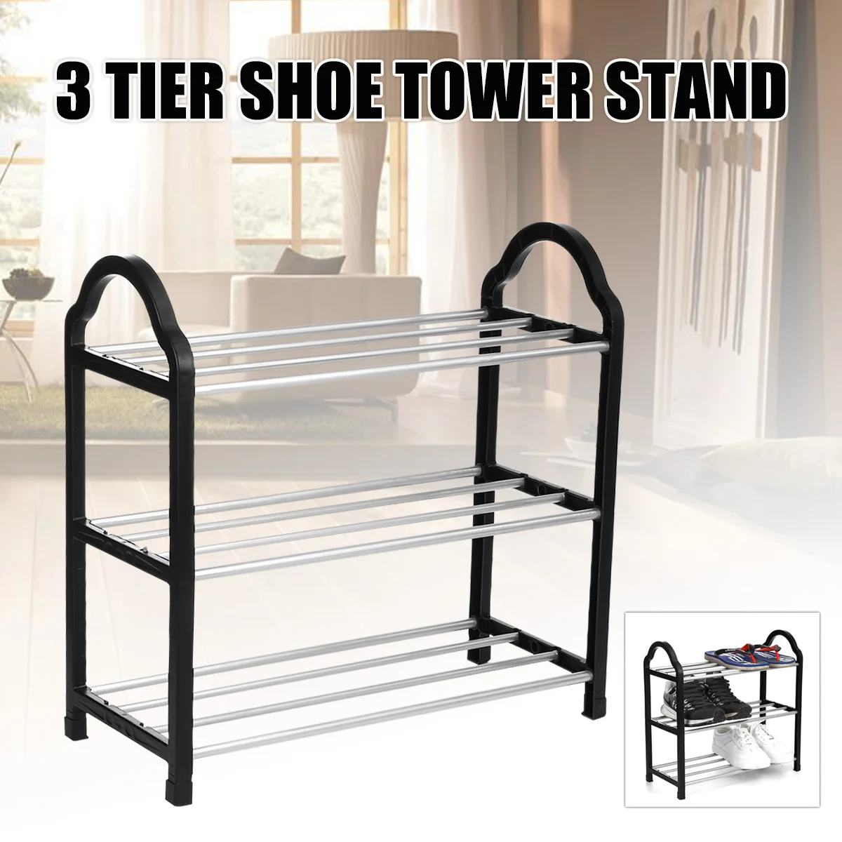 3/4 Tier Home Storage Organizer Cabinet Shelf Space Saving Shoe Tower Rack 3/4 Tier Home Storage Organizer Cabinet Shelf Space Saving Shoe Tower Rack