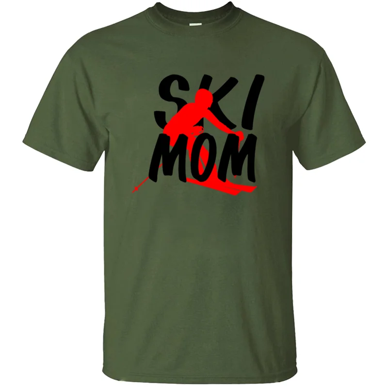 Printing Comfortable mom ski tshirt solid color Euro Size S-5xl Novelty men's Short Sleeve Round Collar Tee top |