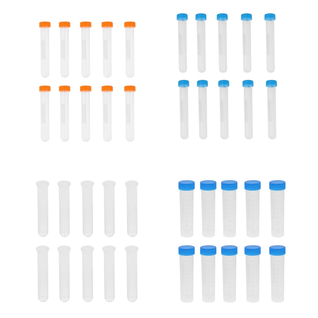 10pcs Plastic Centrifuge Tube Pipe Vial Lab Test Container Set 10/15/20/50ml 10pcs Plastic Centrifuge Tube Pipe Vial Lab Test Container Set 10/15/20/50ml