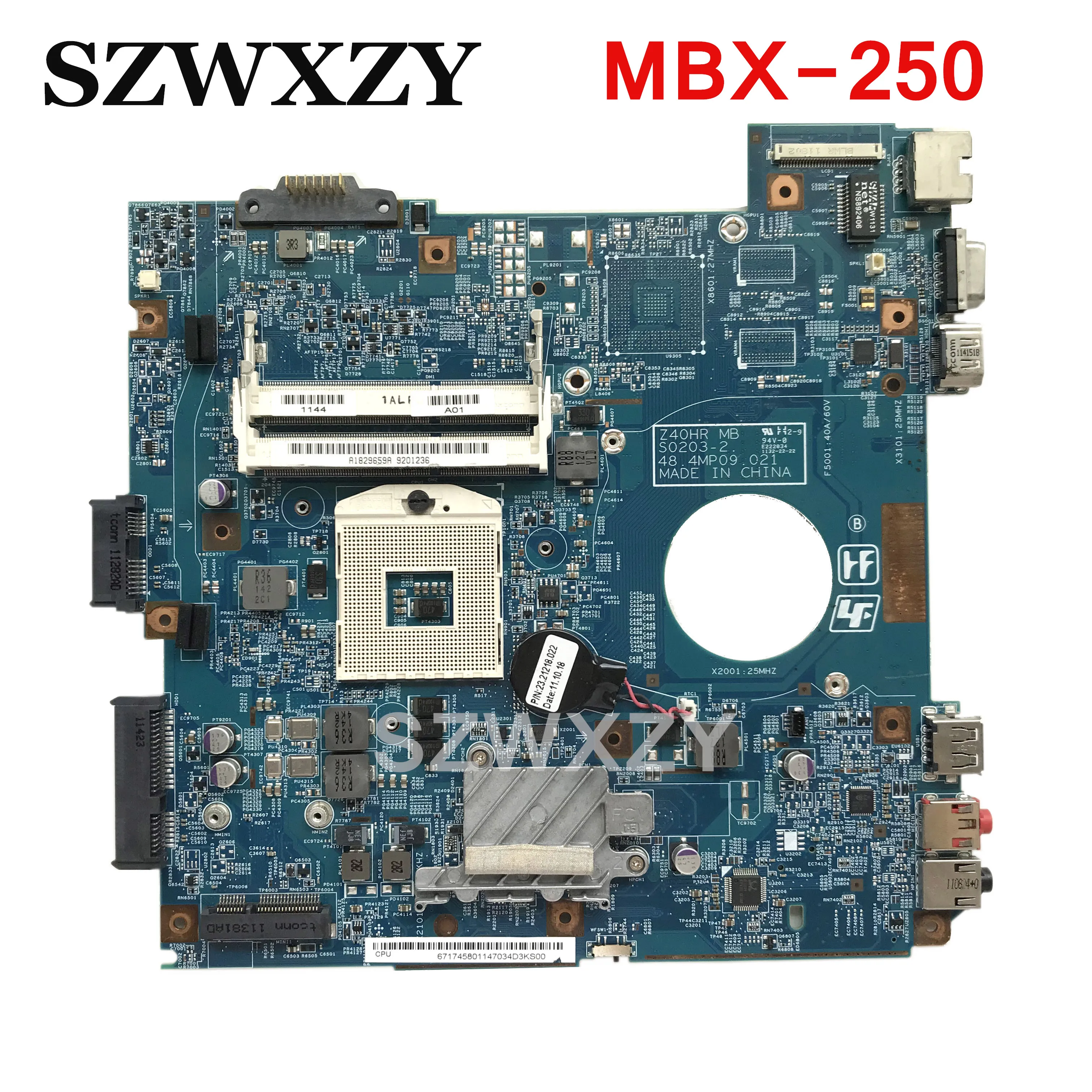 Оригинальная материнская плата для ноутбука SONY VBCEG MBX-250 A1829659A Z40HR 48.4mp09021