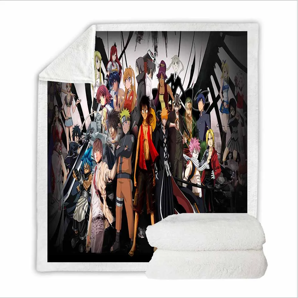 Новое цельное покрывало из полиэстера японского аниме Шерпа флис портативное одеяло НПД теплое одеяло для детей мальчиков домашнее постельное белье
