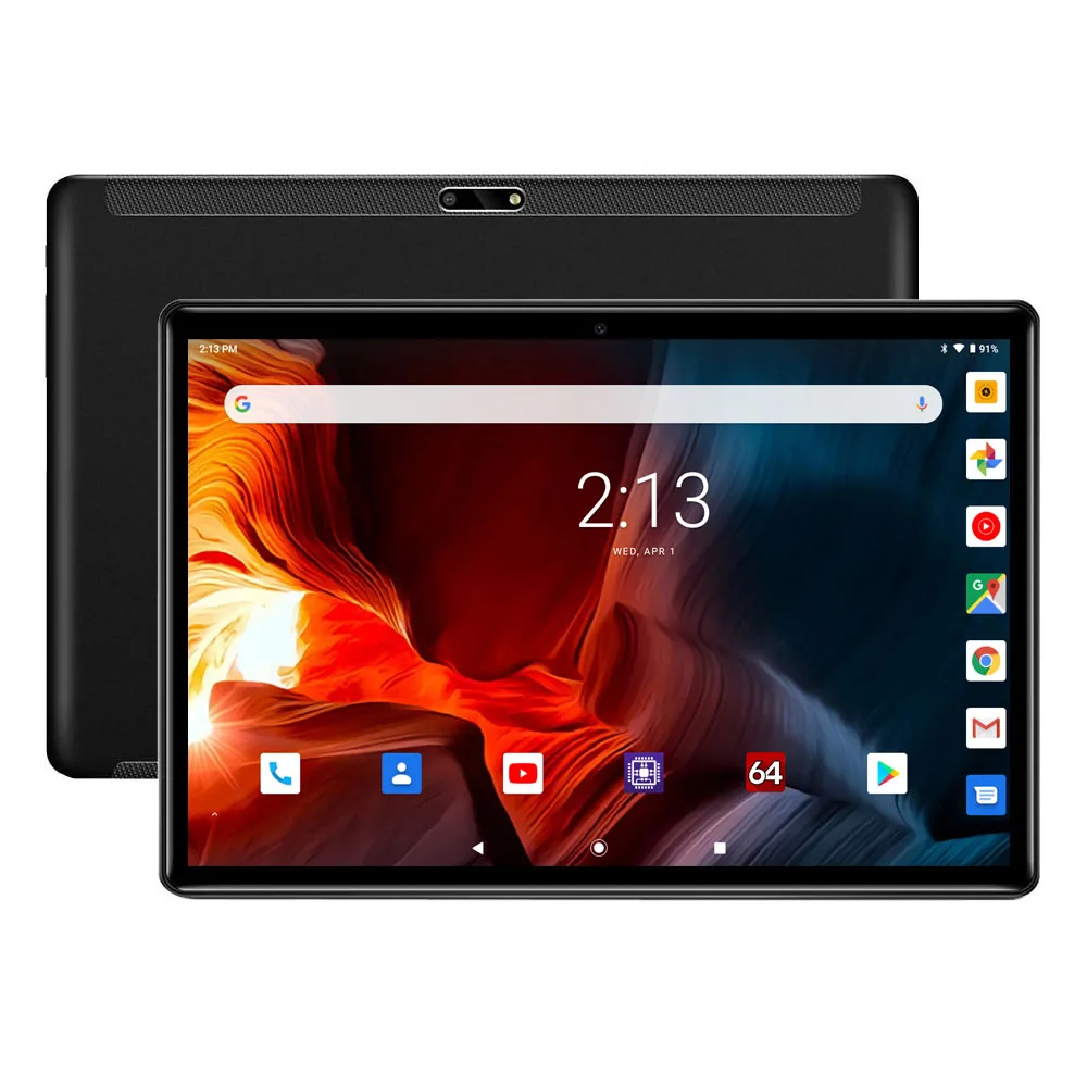 

2.5D Glass 10 inch tablet Android 9.0 Pie 32GB Storage Quad Core Unlocked 3G Cell Phone Tablets Dual Sim Card Slots WIFI GPS