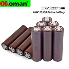 Новинка 18650 hg2 3000mah электронная сигарета 18650 перезаряжаемая батарея высокой разрядки, большой ток для LG фонарик