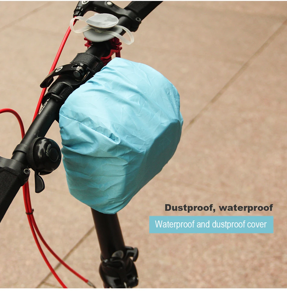 Perfect RHINOWALK Bicycle Handlebar Bag Electric Bike Front Rainproof Tube Pocket Shoulder Pack Multi Phone Holder with Rain Cover 31