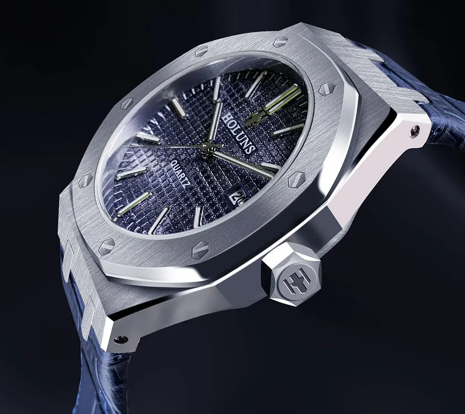 Patek часы люксовый бренд HOLUNS Мужские кварцевые часы спортивные часы из нержавеющей стали наручные часы светящиеся сапфировые 50 м водонепроницаемые