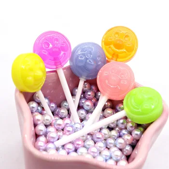 

20Pcs Resin Cute Kawaii Flatback Lollipop Brooch Cabochon Decorative Embellishments for Scrapbooking Craft Doll DIY Accessories
