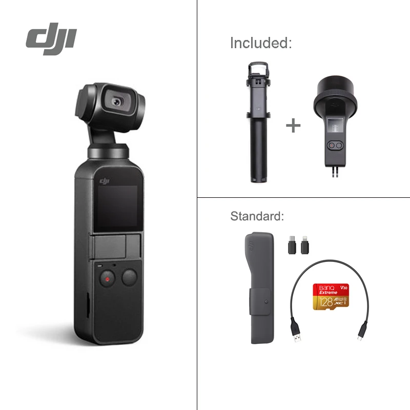 DJI Osmo карман 3-осевая стабилизированная ручной Камера со смартфоном 4K 60fps видео вариант расширения влево/вправо комплект/микро SD карты - Цвет: Waterproof  combo