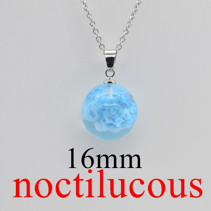 noctilucous 19 Градиент голубое небо и белые облака, прозрачный кристалл смолы кулон, дамы и творческие ювелирные ожерелья ручной работы X1815 - Окраска металла: noctilucous 19