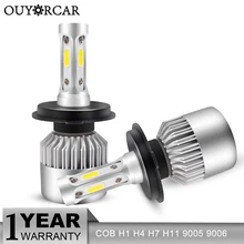 2 предмета H4 светодиодный H7 светодиодный лампы 12V 24V автомобилей головной светильник H7 H1 H4 H7 H11 72W фары для 8000LM авто фары 6500 к Автомобильный светодиодный светильник лампочка
