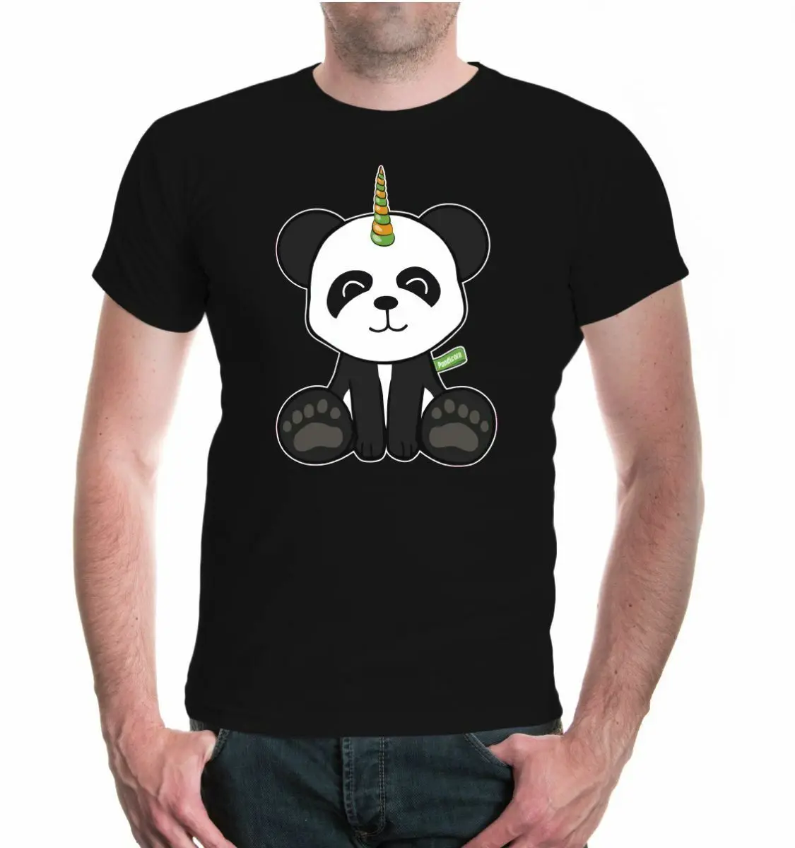 Мужская футболка унисекс с коротким рукавом Pandicorn панда Единорог мифическое