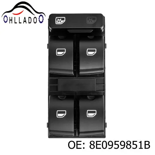 

HLLADO Car Electric Powert Master Window Switch Button 8E0959851B Fit For A u di A4 B6 Audi A4 B7 8E0959851 Power Window Switch