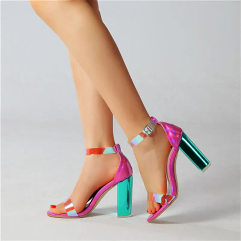 clear buckle sandals