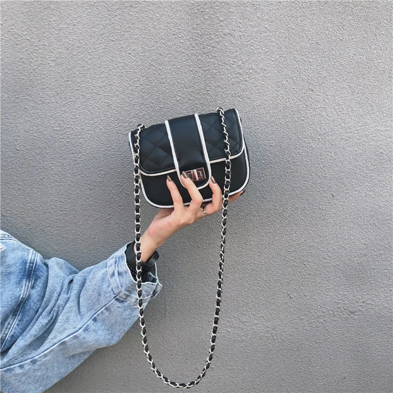 

Bag Female 2019 New Shoulder Bag Texture Ocean Rhombic Chain Bag Small Fragrance Wind Wild Messenger Bag Shoulder Bag